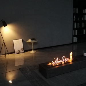 Modern Designer Electric Fireplace Insert Steel Vented Bio Ethanol Burner with Remote Control Smart <strong>Indoor</strong> <strong>Fire</strong> for Villas - Product Image 5
