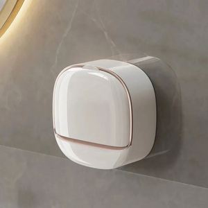 Exquisite 1PCS Wall-Mounted Luxury Rack Non-Perforated Drain Door Light Bathroom Soap <b>Box</b> for Bathroom Laundry Storage - Product Image 5