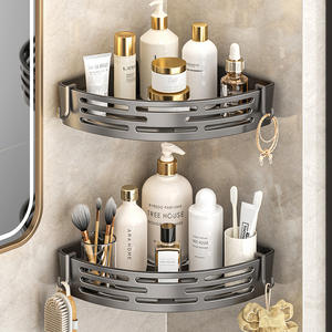 Estante de baño triangular Z6091 para montaje en esquina, estante de almacenamiento duradero y resistente para inodoro y baño, tamaño personalizado de 8-11.9 pulgadas de profundidad - Product Image 5