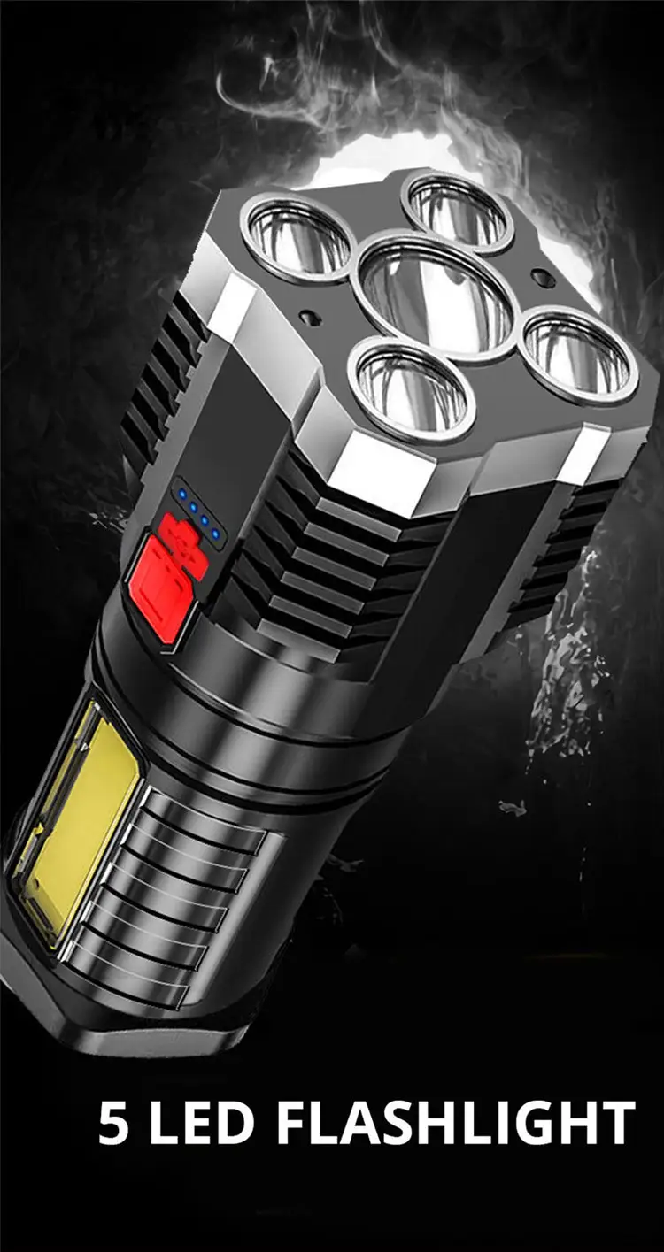 Перезаряжаемый фонарик, водонепроницаемый алюминиевый яркий светодиодный фонарик с ручкой, пластиковый Мощный светодиодный мини-фонарик 18650