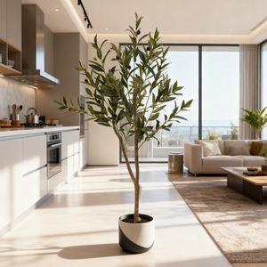 Mini <span class=keywords><strong>olivier</strong></span> artificiel réaliste, plante d'intérieur en faux <span class=keywords><strong>olivier</strong></span> ignifuge et résistant aux UV pour la décoration de la maison et du bureau, tronc naturel - Product Image 3