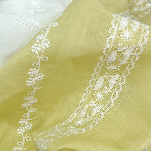 फूलों की कढ़ाई के साथ नए आगमन थोक रैमी कपड़े, बच्चे के कपड़ों के लिए काले कढ़ाई कपड़े - Product Image 2