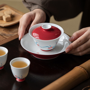 Guanlan Ceramic Teapot Stand With Lid Porcelain Dry Brewing <b>Tea</b> <b>Set</b> Dehua Origin First Class Product - Product Image 1