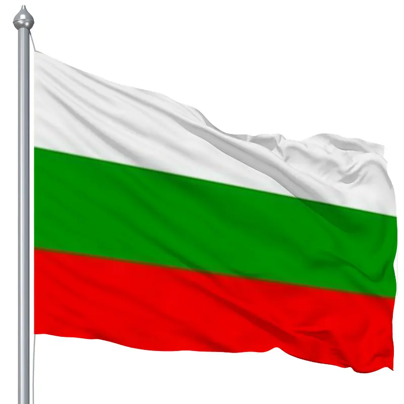 Drapeaux nationaux extérieurs Huiyi pour l'élection bulgare Drapeau de pays personnalisé Bulgarie