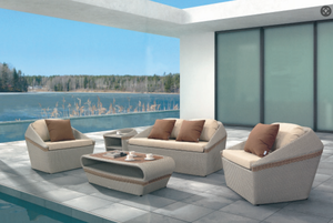 Conjunto de Sofás de Jardín Modernos para Exteriores, Sofá de Terraza de Ratán con Cojines Impermeables y Diseño Ecológico - Product Image 5