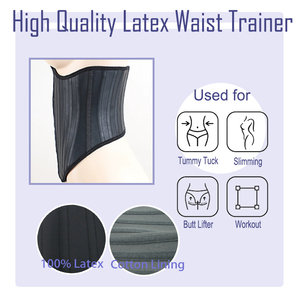 Corset amincissant colombien en latex pour le sport, avec logo personnalisé, coupe sous-poitrine, pour torse court, avec fermeture éclair et 25 baleines en acier - Product Image 6