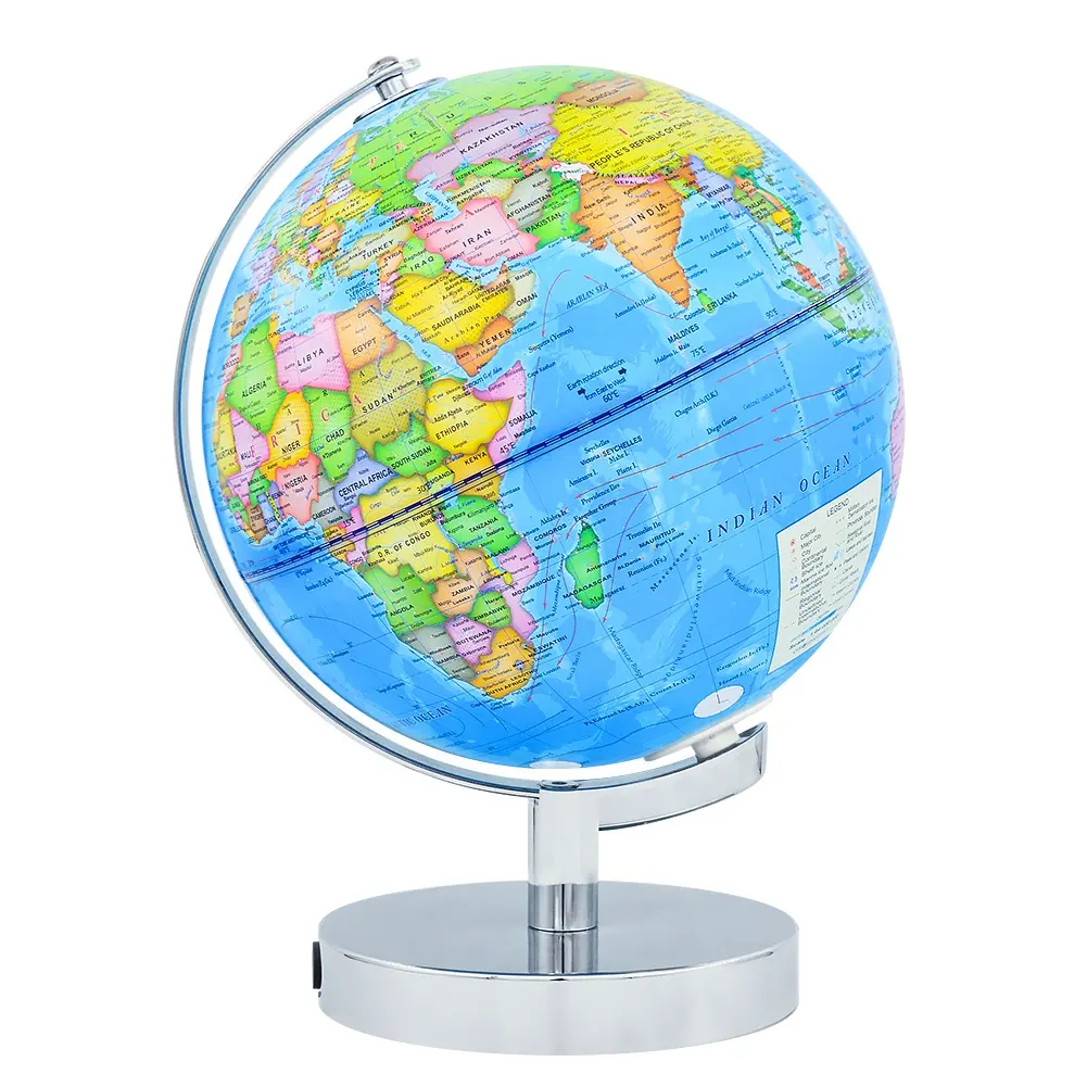 Globo educativo mondo da 8 pollici LED luce mondo globo mondo vista costellazione mondo globo per decorazione regali strumento di insegnamento