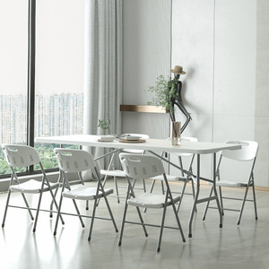 <span class=keywords><strong>Table</strong></span> pliante longue en plastique portable pour l'extérieur, <span class=keywords><strong>table</strong></span> rectangulaire pour <span class=keywords><strong>marché</strong></span> nocturne - Product Image 4