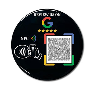 Carte NFC personnalisée ronde pour avis Google, évaluation 5 étoiles, carte PVC, QR code, panneau publicitaire pour entreprise, hôtel, restaurant, carte de suivi sur les réseaux sociaux - Product Image 1
