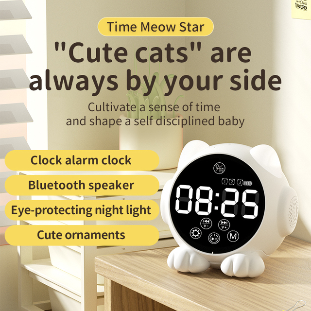 Multifunctional Portable Bluetooth Speaker with Light Rechargeable Alarm Clock for Home and Office