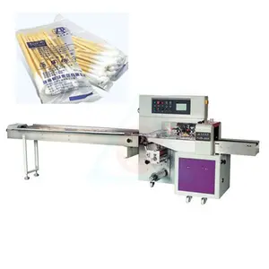 Machine d'emballage horizontale automatique multifonctionnelle pour coton-tige/bâton/Q-tips