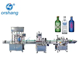 Fully Automatic Complete Drinking Mineral Vodka Wine Water Bottle Filling Capping And Labeling Machine Production Line