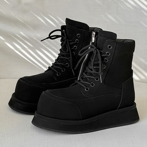Botas de moda para hombre 2025, nuevo estilo, zapatos de hombre de cuero con revestimiento de gamuza, botas altas resistentes de algodón - Product Image 2