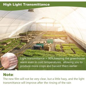 6 Mil Clear Greenhouse Plastic Sheeting UV Resistant Heavy Duty Polyethylene <b>Film</b> For Construction - Product Image 6