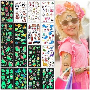380 styles de Partywind lumineux enfants tatouages sirène dinosaure espace Pirate - Product Image 1