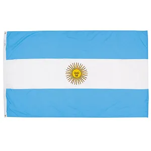 Produit promotionnel prêt à être expédié, drapeau argentins 3x5 pieds, 100% Polyester avec œillets en laiton, drapeau argentinien