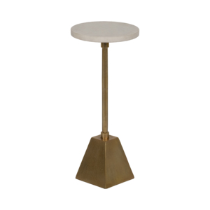 Tavolino Rotondo Piccolo con Piano in Marmo, Tavolino Moderno in Metallo per Soggiorno, Camera da Letto, Ingresso - Product Image 2