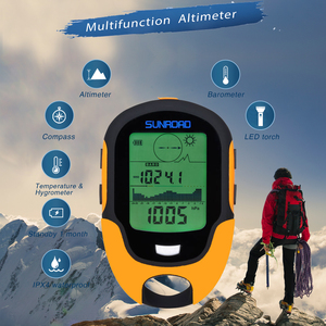 Altimètre numérique multifonction portable Sunroad, baromètre, boussole, hygromètre, thermomètre, lampe torche LED, <span class=keywords><strong>randonnée</strong></span> en plein air - Product Image 1