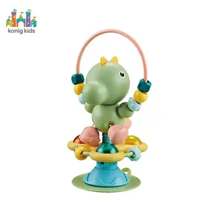 Konig Kids Sản Phẩm Mới Brinquedos Ngớ Ngẩn Spinwheel Với Đế Hút Ghế Cao Tay Chuông Khủng Long Bé Thoải Mái Đồ Chơi Bé Rattle