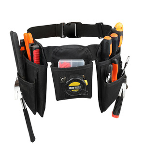 Bolsa de Cintura para Electricista Portátil, Bolsa de Lona Multifuncional Pequeña con Bolsillos, Cierre de Cremallera, Bolsa de Almacenamiento Resistente para Reparaciones - Product Image 1