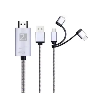Farsining-cable adaptador de espejo 3 en 1 para teléfono móvil, Conector micro DE 8 pines, conexión a teléfono y tv, HDTV, HDMI