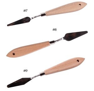 سكين Xin Bowen 18 قطعة من الفولاذ المقاوم للصدأ لوحة لوحة احترافية سكين رسم مقبض خشبي - Product Image 5