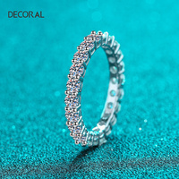 Anillo de Compromiso de Plata de Ley S925 con Moissanita Vvs1 de 2.2 Quilates, Joyería Fina Personalizada para Boda