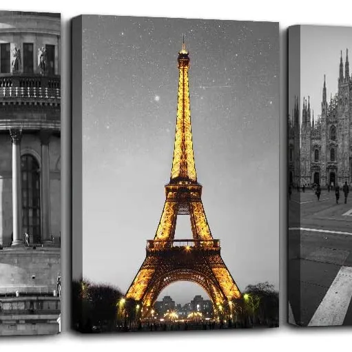 Black and white Architectural landscape Canvas Wall Art for Living Room paintings and wall arts