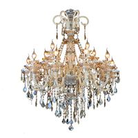 Europäischer Luxus-Kristallleuchter K9 Villa Wohnzimmer LED-Beleuchtung Champagner Kerzenlampen Glas Lang für Hängende Restaurant-Beleuchtung