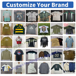 T-shirt polo pour <span class=keywords><strong>homme</strong></span> avec logo personnalisé, en coton surdimensionné, imprimé rayé moto, <span class=keywords><strong>streetwear</strong></span> rétro vintage, maillot de rugby, de football, de soccer - Product Image 3