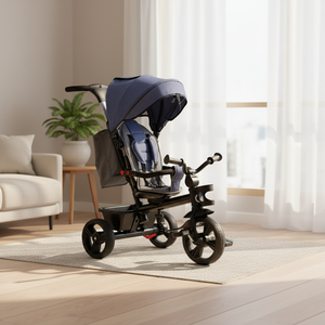 Poussette pliable pour enfants, <span class=keywords><strong>tricycle</strong></span> multifonctionnel pour bébé avec auvent, chariot, vélo pour tout-petits à 3 roues - Product Image 1