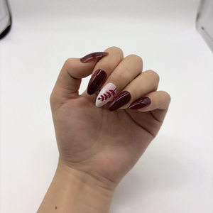 <span class=keywords><strong>Faux</strong></span> <span class=keywords><strong>ongles</strong></span> en ABS à presser, amande <span class=keywords><strong>bordeaux</strong></span> avec motif feuille, réutilisables pour femmes, 24 pièces/ensemble - Product Image 3