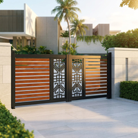 Portail coulissant automatique en alliage d'aluminium sur mesure de 6 pieds, thermolaqué pour allée de villa