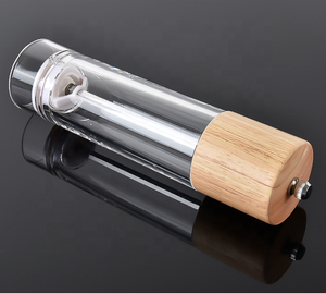 Moulin à poivre en bois et acrylique transparent, écologique, pour poivre fraîchement moulu, bouteille à épices pour la maison et le commerce - Product Image 6