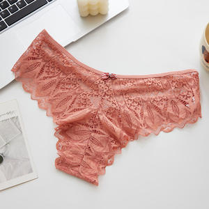 Damen-Slips Sexy Spitzenunterwäsche Atmungsaktive und Weiche Damenslips Mittlere Taille Ausgeschnittener Slip - Product Image 6