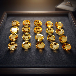 ซิทรินควอตซ์ธรรมชาติทรงเหลี่ยมเจียระไนขนาด 6x4 มม. สีเหลือง พร้อมใบรับรองจากผู้เชี่ยวชาญ  มีประกายไฟเล่นแสงสี - Product Image 3