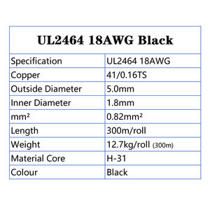 Auf Lager UL2464 18AWG 300V AWM DC-Stromkabel PVC Verzinntes Kupfer Niederspannungs-2-Adrig-Kabel - Product Image 2