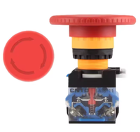 Interrupteur à bouton poussoir en forme de champignon rouge à verrouillage automatique 22 mm IP65 Arrêt d'urgence Signalisation en plastique 1NO 2NO 1NO1NC 2A 220V Contrôle