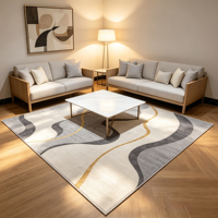 Tapis de luxe à motif floral haute densité, élégant, doux et moelleux en velours, pour chambre d'enfant, décoration intérieure, chambre à coucher