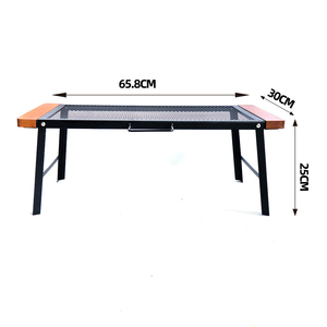OEM ultraléger Corée Pliante Anti-brûlure Manche en bois Maille métallique Fer Pique-nique Barbecue Pliable Camp Bbq Grill Table - Product Image 4