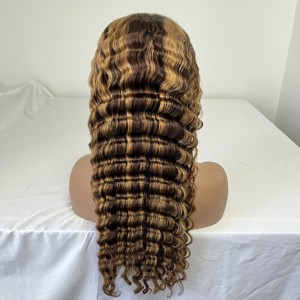 Top Qualité Remy Cheveux Highlight Couleur 4/27 # Pineaaple Wave HD Lace 13X6 Transparent Full Frontal Lace Perruque 100% Vierge Cheveux Humains - Product Image 2