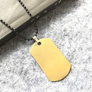 <span class=keywords><strong>Metal</strong></span> Craft China Factory Venta al por mayor <span class=keywords><strong>Metal</strong></span> inoxidable esquina redonda perro etiqueta collar con encanto Punk cuello cadena - Product Image 5