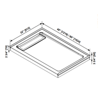 Plateau de douche rectangulaire léger et moderne en acrylique 32x48, avec drain dissimulé réversible, pour mur et sol de salle de bain – Vente directe usine