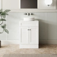 Meuble de salle de bain personnalisé élégant blanc planche en mélamine en bois massif avec comptoir en quartz meuble traditionnel de style shaker