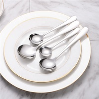 Petite cuillère de table de polissage miroir de qualité alimentaire en acier inoxydable argenté 304 pour restaurants pour thé de dessert de crème glacée