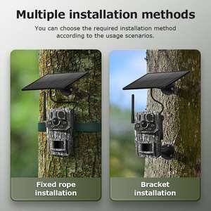 Caméra de chasse solaire 4G GPS grand angle HD 3MP avec détection de mouvement PIR et vision nocturne, caméra de surveillance Wi-Fi pour la chasse - Product Image 3