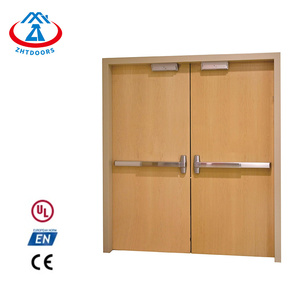 ZHTDOORS Technologie <span class=keywords><strong>mature</strong></span> 90 minutes 24X80 portes coulissantes automatiques en bois à noyau solide résistant au feu pour l'intérieur Norme EN - Product Image 4