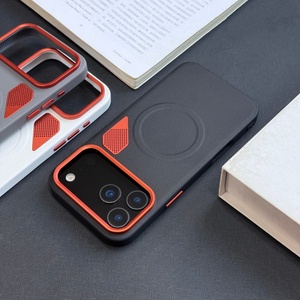 เคสโทรศัพท์หนัง PU คุณภาพสูงแบบแม่เหล็กสำหรับ iPhone 17 15 16 Pro Max 17 Air พร้อมรูระบายความร้อนโลหะ ป้องกันการเกิดความร้อนสะสม - Product Image 4