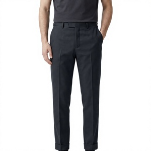 Pantalones Chinos Gris Carbón para Hombre KOHINOOR MILLS, 100% Algodón, 270 GSM, Sarga Extra Suave, Corte Slim Fit, Peso Medio, Pantalones de Vestir de Verano, OEM - Product Image 1