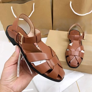 Sandalias Romanas Planas Tejidas Estilo Coreano 2026 para Mujer, Tendencia de Moda Otoñal, Cierre Deslizante, Estilo para Exteriores - Product Image 3